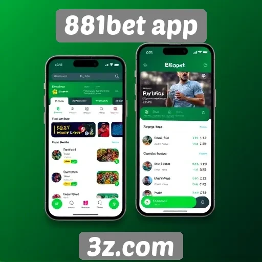 Interface e design do 881bet app